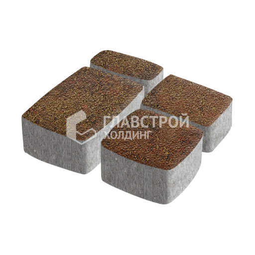 Тротуарная плитка Классика 4 камня, джафар оранжевый на камне, 6 см