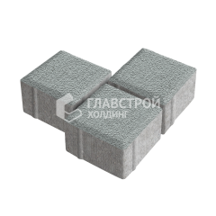 Тротуарная плитка Квадрат 100х100х40, серая на камне