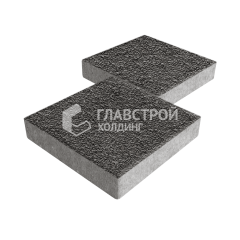 Тротуарная плитка Квадрат 500х500х70, джафар черный с мраморной крошкой