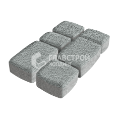 Тротуарная плитка Классика 3 камня, серая с гранитной крошкой, 4 см