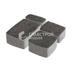 Тротуарная плитка Классика 4 камня, джафар черный на камне, 6 см