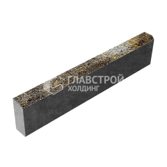 Камень бортовой БР 100.20.8, агат желтый с мраморной крошкой, черное основание