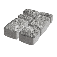 Тротуарная плитка Классика 4 камня, аляска белая с мраморной крошкой, 4 см