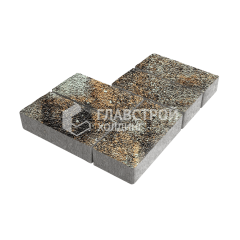Тротуарная плитка Брусчатка, агат кофейный с мраморной крошкой, 8 см