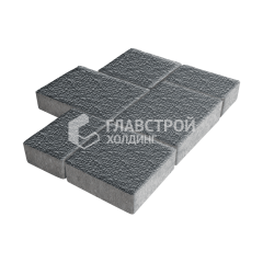 Тротуарная плитка Новый город, черная с мраморной крошкой, 4 см