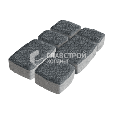 Тротуарная плитка Классика 3 камня, черная с гранитной крошкой, 4 см