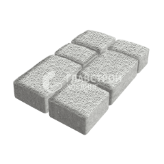 Тротуарная плитка Старый город, белая с гранитной крошкой, 4 см