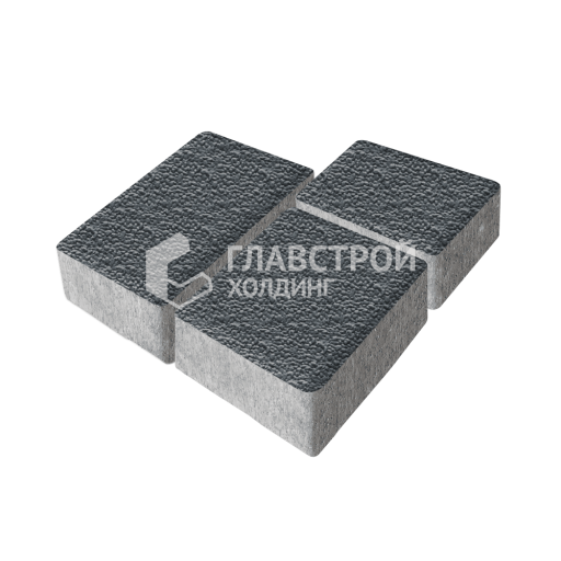 Тротуарная плитка Лэндхаус, черная с мраморной крошкой, 6 см