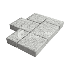 Тротуарная плитка Новый город, белая с гранитной крошкой, 8 см