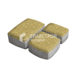 Тротуарная плитка Классика 3 камня, желтая с мраморной крошкой, 4 см