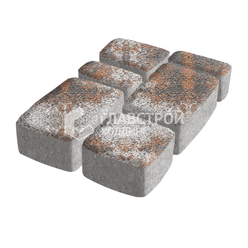 Тротуарная плитка Классико, агат оранжевый на камне, 6 см