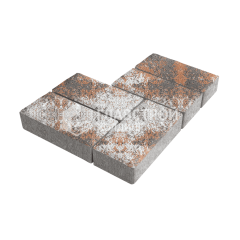 Тротуарная плитка Брусчатка, агат оранжевый, 6 см