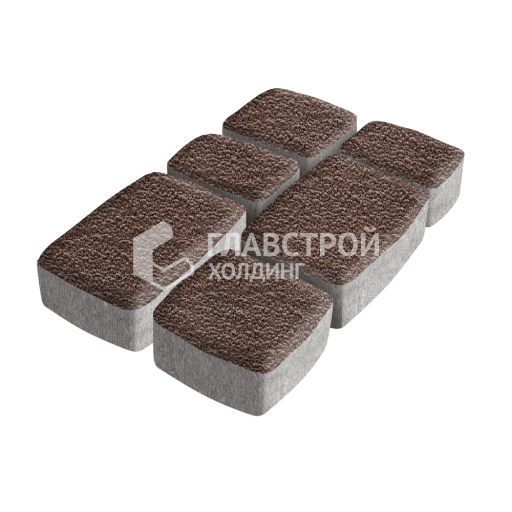 Тротуарная плитка Классика 3 камня, барселона с гранитной крошкой, 6 см