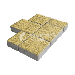 Тротуарная плитка Новый город, желтая с гранитной крошкой, 8 см