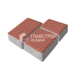 Тротуарная плитка Урбан, красная с мраморной крошкой, 4 см