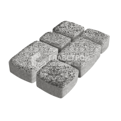 Тротуарная плитка Классика 3 камня, аляска белая с гранитной крошкой, 4 см