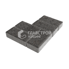 Тротуарная плитка Брусчатка, джафар черный на камне, 4 см