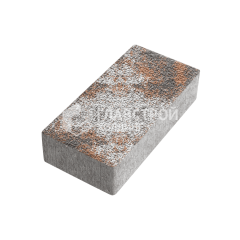 Тротуарная плитка Брусчатка, агат оранжевый с гранитной крошкой, 8 см