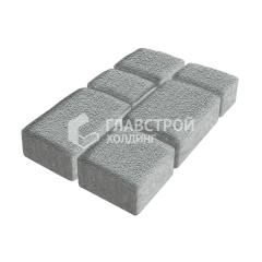 Тротуарная плитка Старый город, серая на камне, 6 см