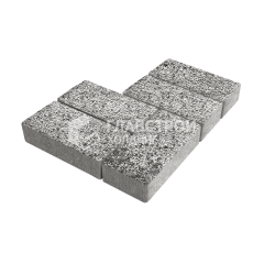 Тротуарная плитка Брусчатка, аляска белая с гранитной крошкой, 8 см