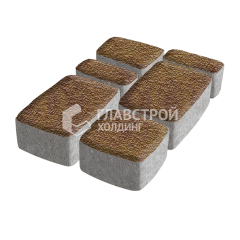 Тротуарная плитка Классика 4 камня, листопад с мраморной крошкой, 4 см