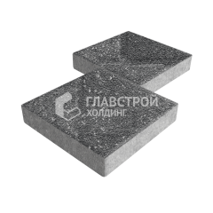 Тротуарная плитка Квадрат 300х300х60, аляска черная на камне