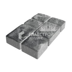 Тротуарная плитка Старый город, черно-белая на камне, 4 см