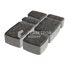 Тротуарная плитка Классика 4 камня, джафар черный, 6 см