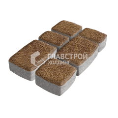 Тротуарная плитка Классика 3 камня, листопад с гранитной крошкой, 6 см