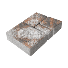 Тротуарная плитка Мюнхен, агат оранжевый на камне, 6 см