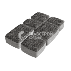 Тротуарная плитка Классика 3 камня, джафар черный с гранитной крошкой, 4 см