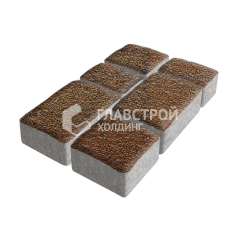 Тротуарная плитка Старый город, джафар оранжевый с гранитной крошкой, 4 см