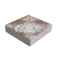 Тротуарная плитка Квадрат 200х200х60, агат оранжевый на камне