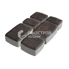 Тротуарная плитка Классика 3 камня, кармен с гранитной крошкой, 4 см